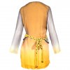 ETRO YELLOW-BROWN EMBROIDERED TOUNIQ WITH BELT WITH PONPON IT44
